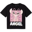 Name It Black Angel Nyri Lilo & Stitch Regular T-Shirt on Sale