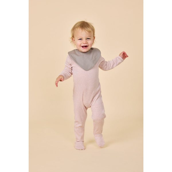 COPENHAGEN COLORS Soft Pink Stripe Striped Full Body W. Back Opening on Sale