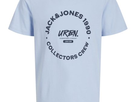 Jack & Jones Junior Chambray Blue Simon T-Shirt Crew Neck For Sale