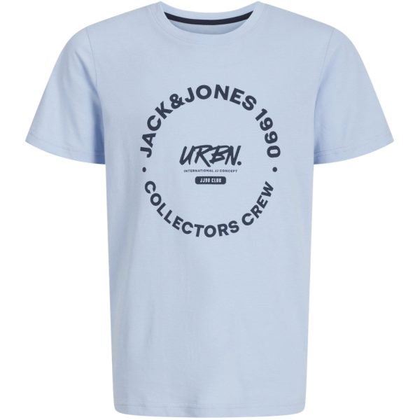 Jack & Jones Junior Chambray Blue Simon T-Shirt Crew Neck For Sale