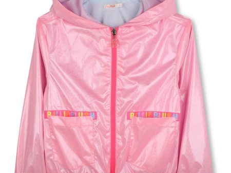 Billieblush Pink Hooded Windbreaker For Sale