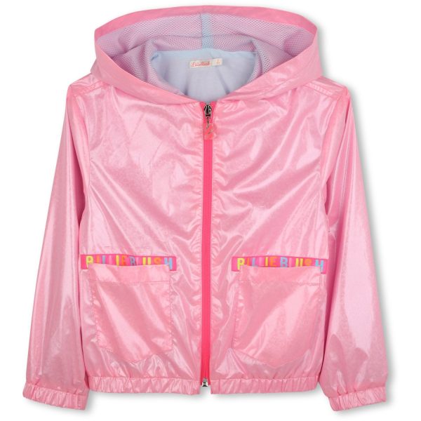 Billieblush Pink Hooded Windbreaker For Sale