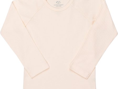 COPENHAGEN COLORS Soft Pink Rib Jersey Classic Longsleeve Bluse Sale