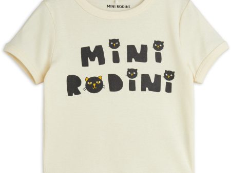 Mini Rodini Offwhite Mini Rodini Cats T-Shirt Online