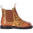 Angulus Bronze Glitter Cognac Cognac Chelsea Støvler Med Funklende Bronze Glitter. Online Sale