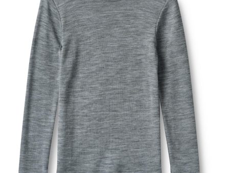 Wheat Melange Grey Wool Bluse Alfie on Sale