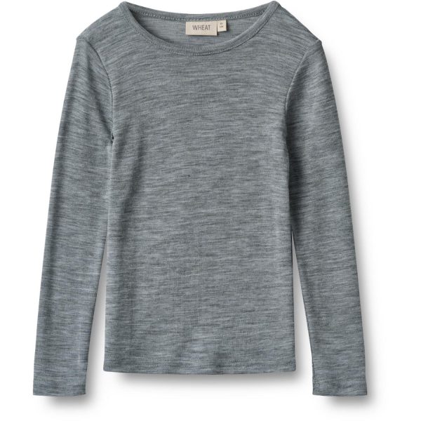 Wheat Melange Grey Wool Bluse Alfie on Sale