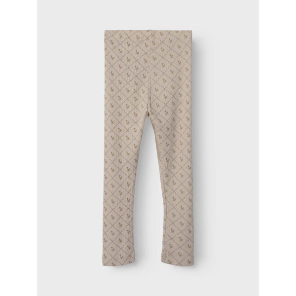 Lil Atelier Gray Morn Vintage Flower Gago Kye Slim Leggings For Sale