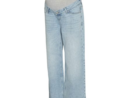 Vero Moda Maternity Light Blue Denim Tessa Wide Jeans Noos For Sale