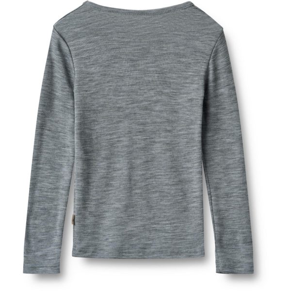 Wheat Melange Grey Wool Bluse Alfie on Sale