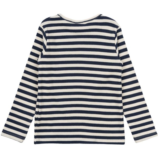 THE NEW Siblings Mood Indigo Striped Fro Uni Rib Bluse Hot on Sale