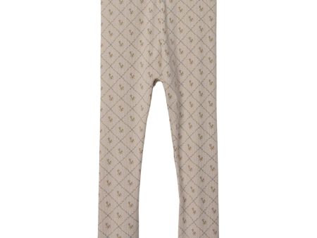 Lil Atelier Gray Morn Vintage Flower Gago Kye Slim Leggings For Sale