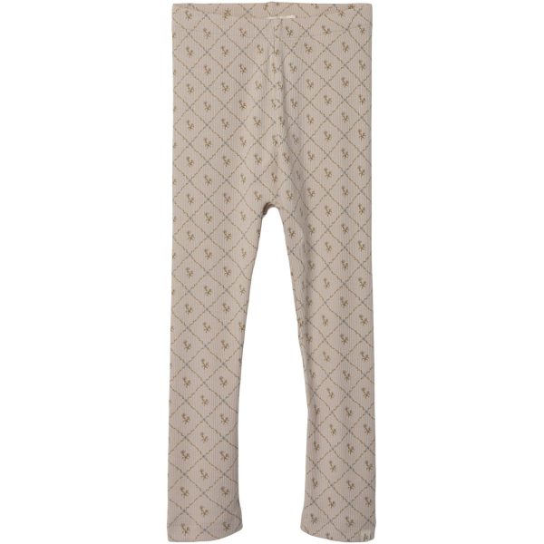 Lil Atelier Gray Morn Vintage Flower Gago Kye Slim Leggings For Sale