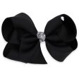 Bow s by Stær Classic Sløyfe - Svart Sølv Glitter - 10 cm on Sale