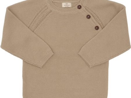 COPENHAGEN COLORS Lt Taupe Strikket Plain Pullover Sale