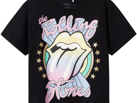 Name It Black Dysa Rolling Stones Regular T-Shirt Noos Cheap