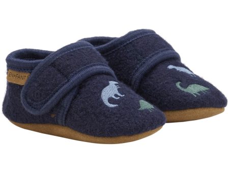 En Fant Navy Wool Tøfler med broderi For Discount