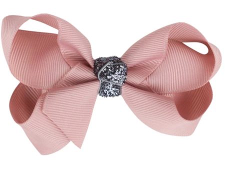 Bow s by Stær Classic Sløyfe - Antikk Rosa Grå Glitter - 8 cm Cheap