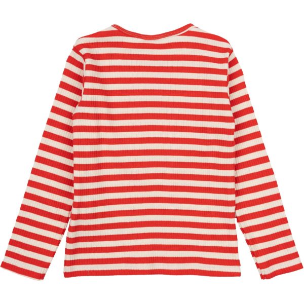 THE NEW Siblings Poppy Red Striped Fro Uni Rib Bluse Online Hot Sale