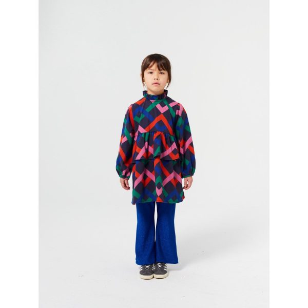 Bobo Choses Midnight Blue Multicolor Garland Woven Dress Online now