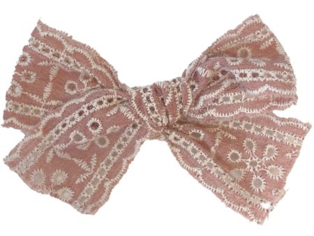 Bow s by Stær Franka Sløyfe - Rosa Brodert For Discount