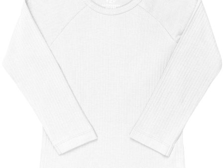 COPENHAGEN COLORS White Rib Jersey Classic Longsleeve Bluse Supply