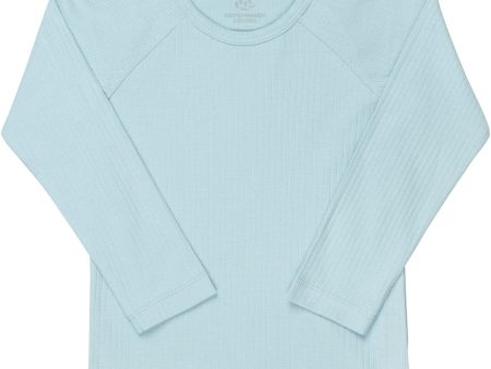 COPENHAGEN COLORS Lt. Blue Rib Jersey Classic Longsleeve Bluse Supply