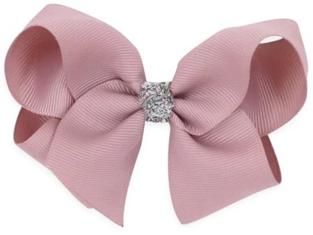 Bow s by Stær Classic Sløyfe - Antikk Rose Sølv Glitter - 10 cm Online