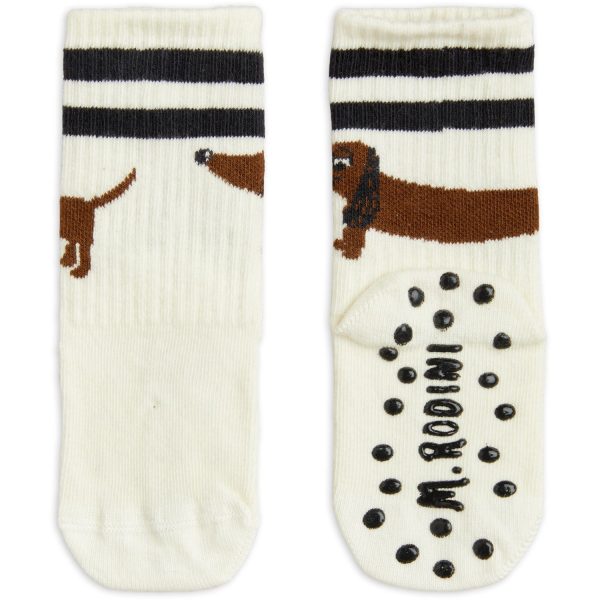 Mini Rodini Offwhite Dog Anti-Slip Sokker Fashion