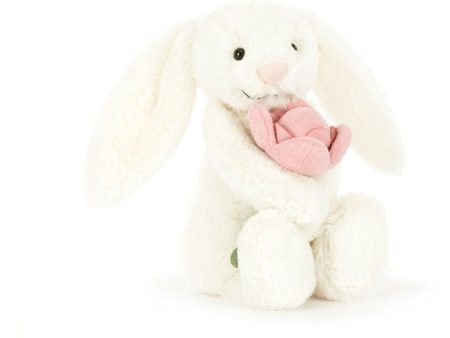 Jellycat Bashful Kaninkrem m Blomst 18 cm on Sale