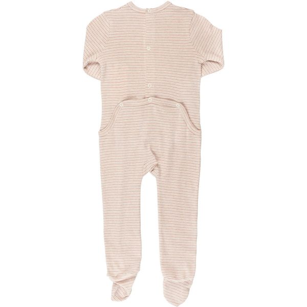 COPENHAGEN COLORS Soft Pink Stripe Striped Full Body W. Back Opening on Sale