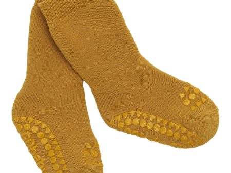 Gobabygo Mustard Non-slip Strømper For Sale