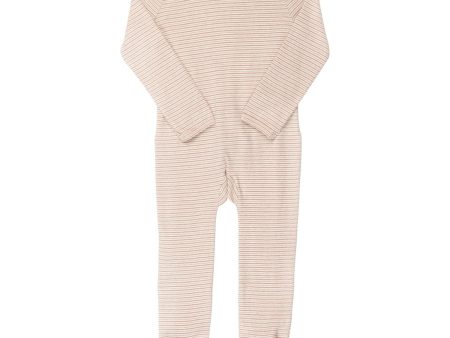 COPENHAGEN COLORS Soft Pink Stripe Striped Full Body W. Back Opening on Sale