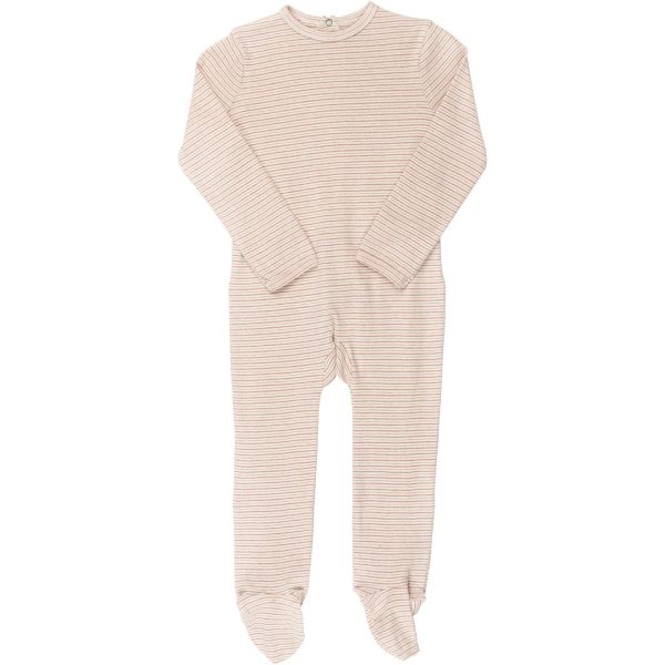 COPENHAGEN COLORS Soft Pink Stripe Striped Full Body W. Back Opening on Sale