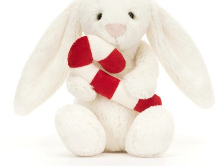 Jellycat Bashful Kanin med Candy Cane 18 cm For Cheap