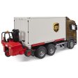 Bruder Scania Super 560R UPS Logistics truck w forklift Online now