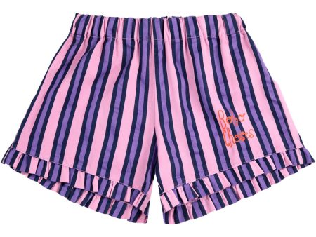 Bobo Choses Pink Stripes All Over Ruffle Shorts Cheap