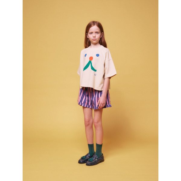 Bobo Choses Beige Funny Face Short Sleeve Collegegenser Online Hot Sale