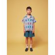 Bobo Choses Light Blue Color Game All Over Light Denim Shirt Fashion