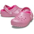 Crocs Pink Tweed Classic Lined Glitter Clog Discount