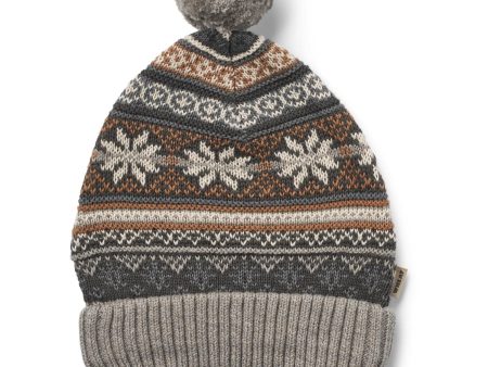 Wheat Warm Grey Melange Knit Beanie Nolo Hot on Sale