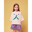 Bobo Choses Beige Funny Face Short Sleeve Collegegenser Online Hot Sale