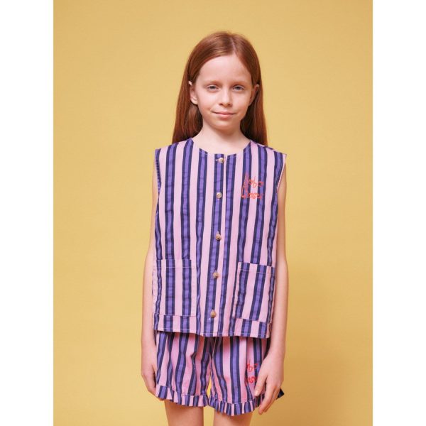 Bobo Choses Pink Stripes All Over Sleevless Shirt Online Hot Sale