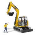 Bruder Cat Mini excavator with worker For Cheap