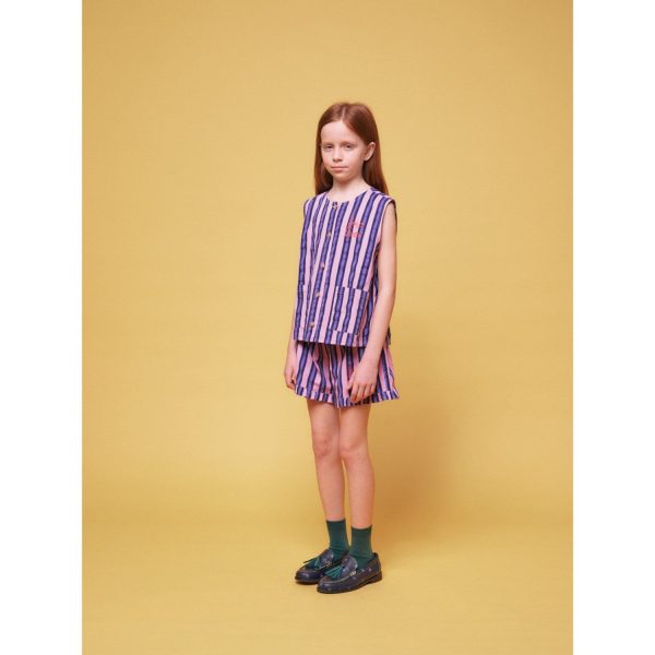 Bobo Choses Pink Stripes All Over Ruffle Shorts Cheap