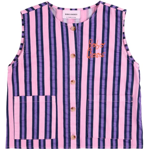 Bobo Choses Pink Stripes All Over Sleevless Shirt Online Hot Sale