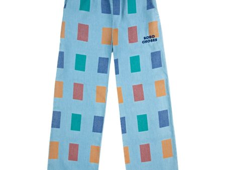 Bobo Choses Light Blue Color Game All Over Baggy Pants Cheap