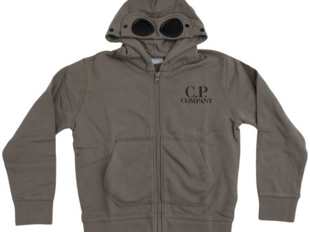 C.P. Company Walnut Brown Zip Collegegenser Hood For Sale