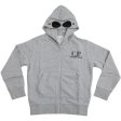 C.P. Company Melange Grey Zip Collegegenser Hood Online Sale